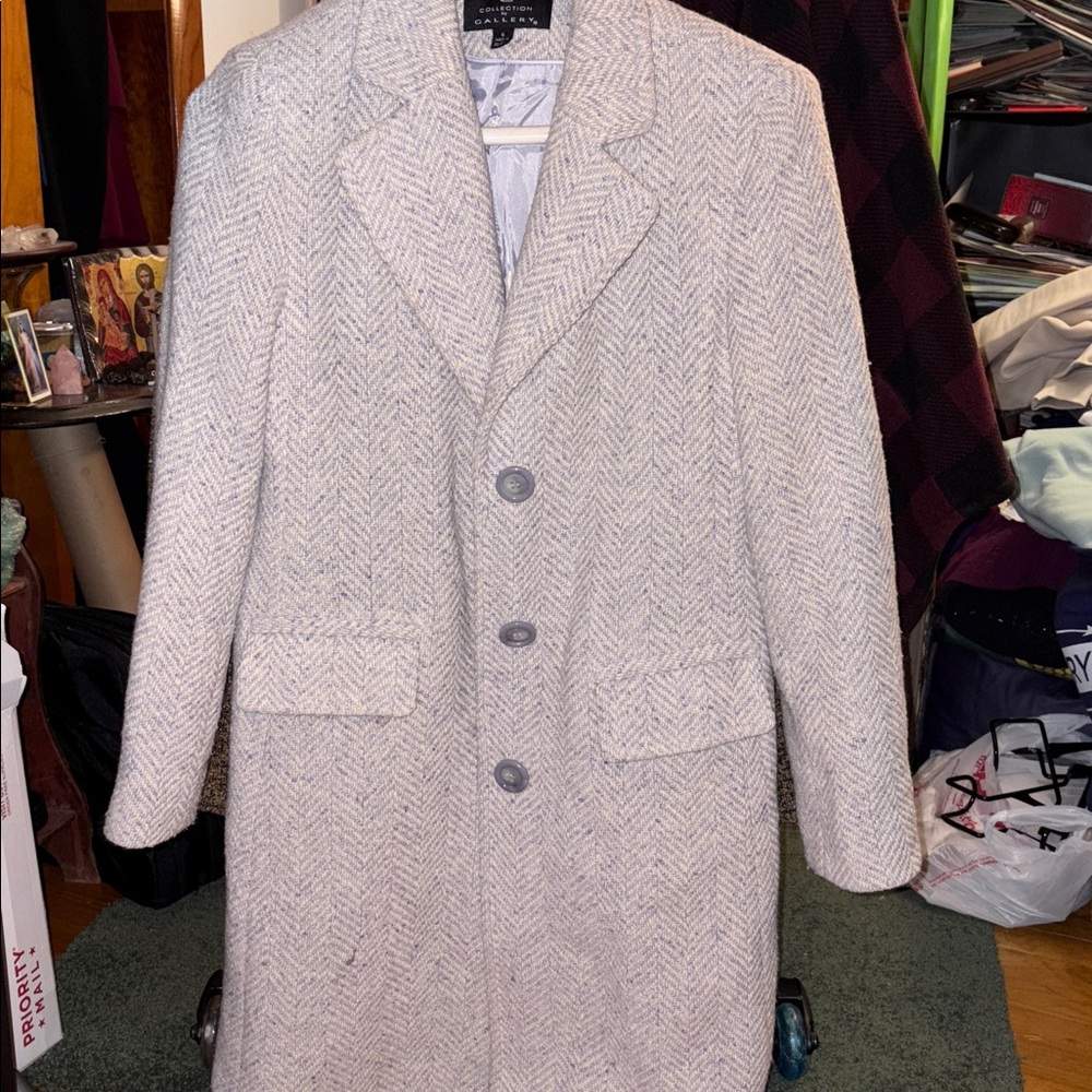 Women's Gray Herringbone Coat